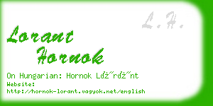 lorant hornok business card